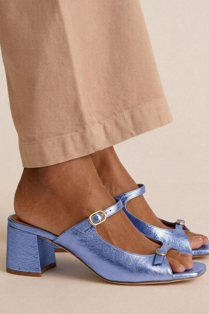 Sonsoles | Chunky Heels with Back Strap and Block Toe for Summer