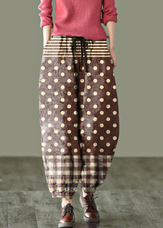 Sunset Print Linen Harem Pants