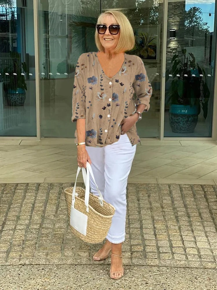 Simone | Three-Quarter Sleeve Blouse