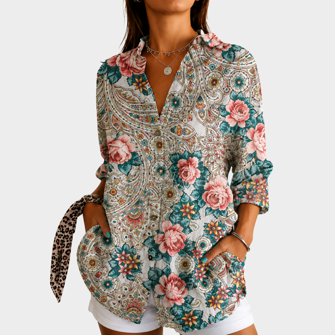 Mireille | Colourful Print Blouse