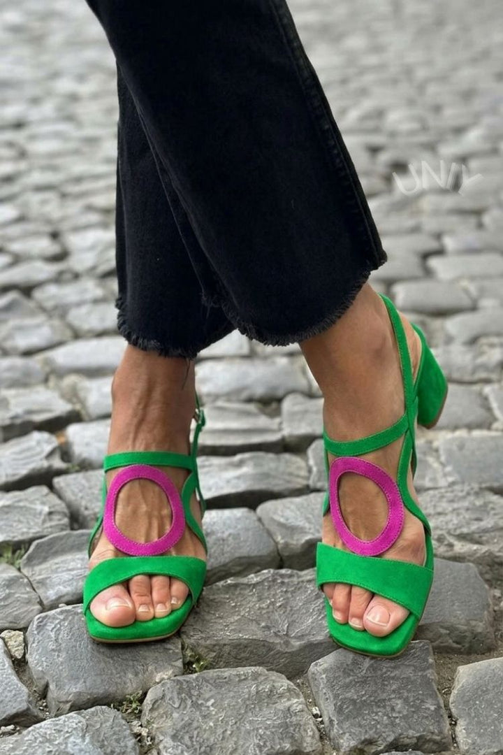 Caliope | Square Toe Heels with Round Cut for Summer