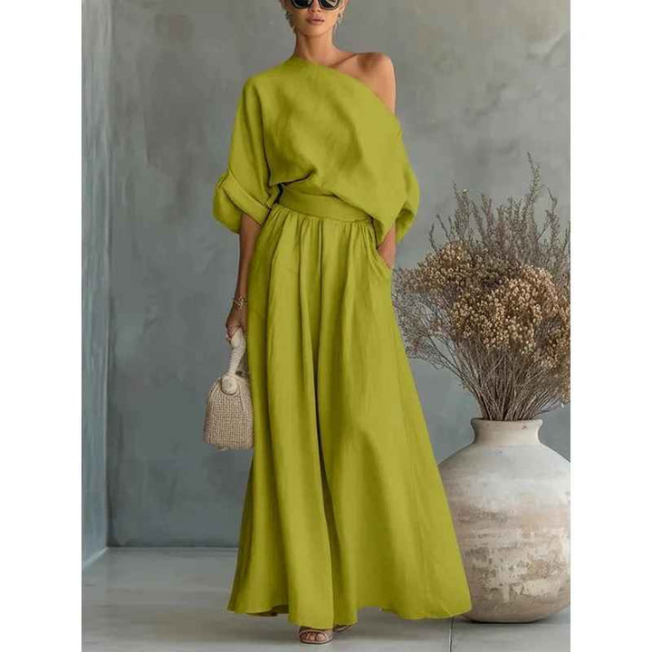 Lisa Off-Shoulder Pants Set