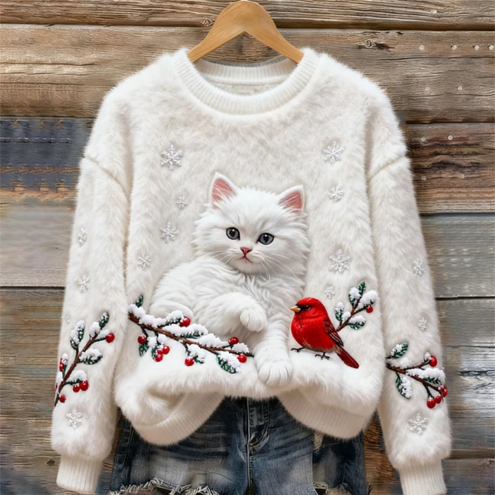 Luna | Snowy Cat Cosy Jumper