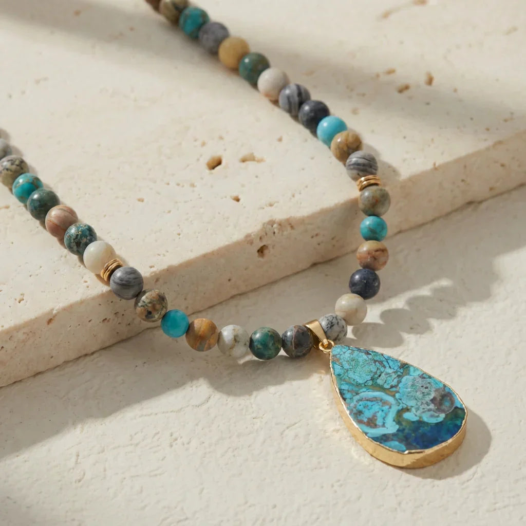 Wren | Flowing Ocean Jasper Necklace
