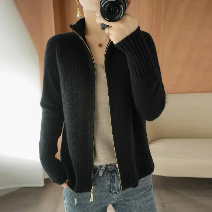 Mila | V-Neck Zip Knit Sweater