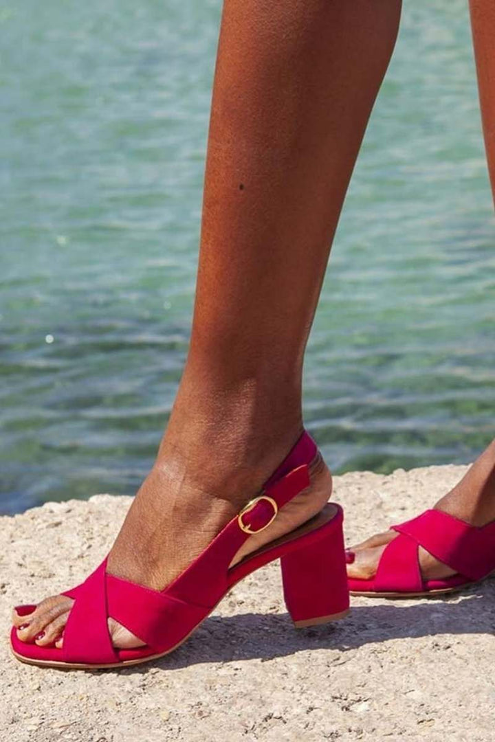 Anaís | Block Heel Sandals with Cross Strap