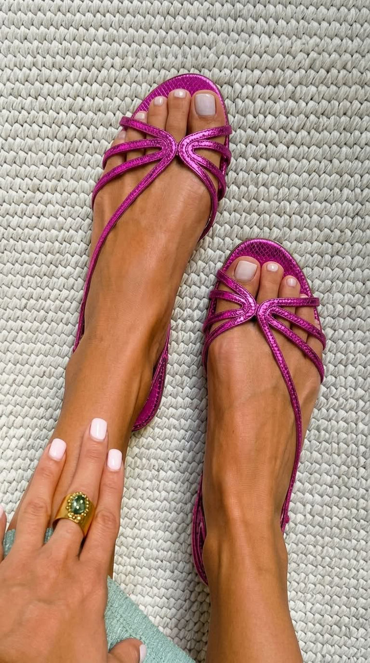 Deila | Metallic Strap Sandals for Summer