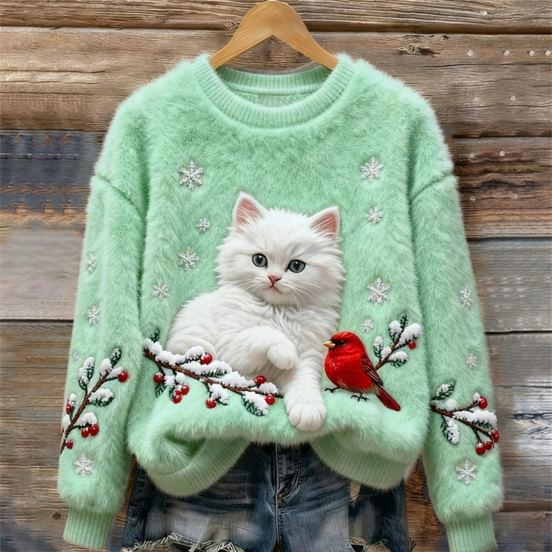 Luna | Snowy Cat Cosy Jumper