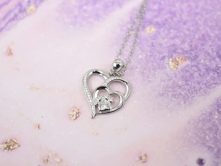 Aurielle™ | Heart and Paw Pendant Necklace