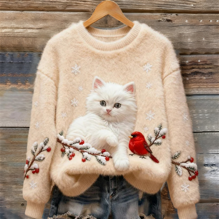 Luna | Snowy Cat Cosy Jumper