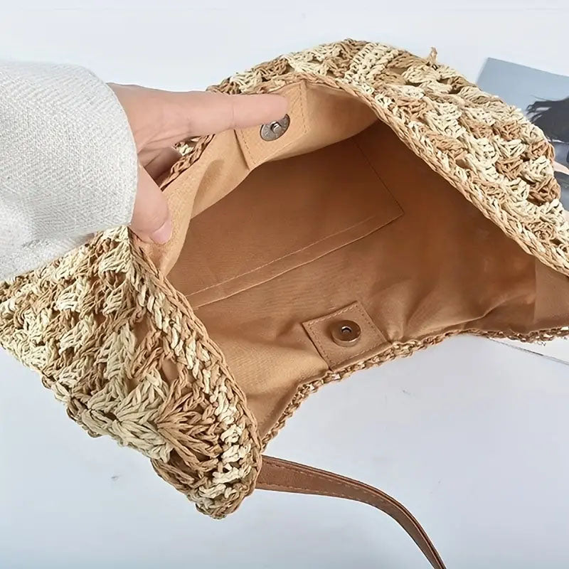 Clover 2 | Straw Beach Bag