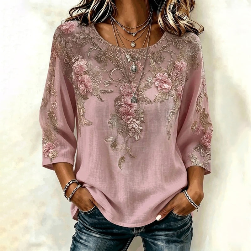 Violet | Vintage Floral Print Blouse