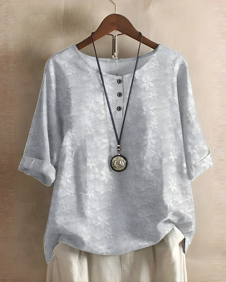 Fiona Relaxed Summer Top with Vibrant Print