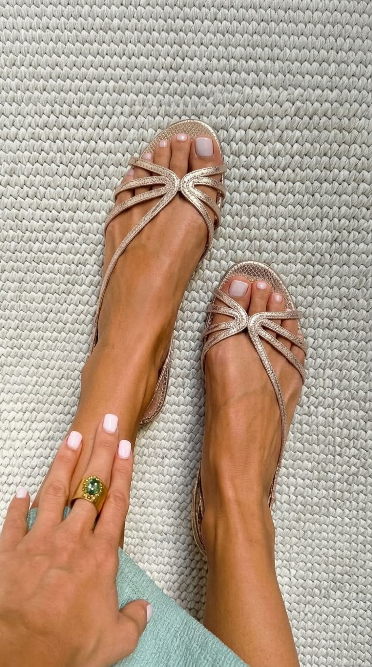 Deila | Metallic Strap Sandals for Summer