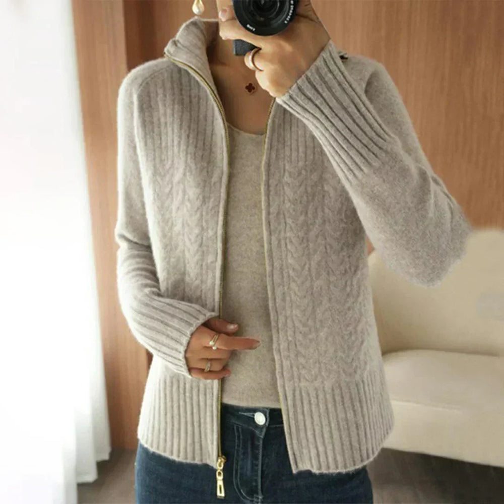 Mila | V-Neck Zip Knit Sweater