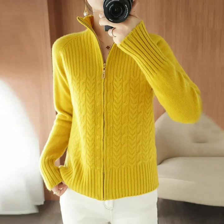 Mila | V-Neck Zip Knit Sweater
