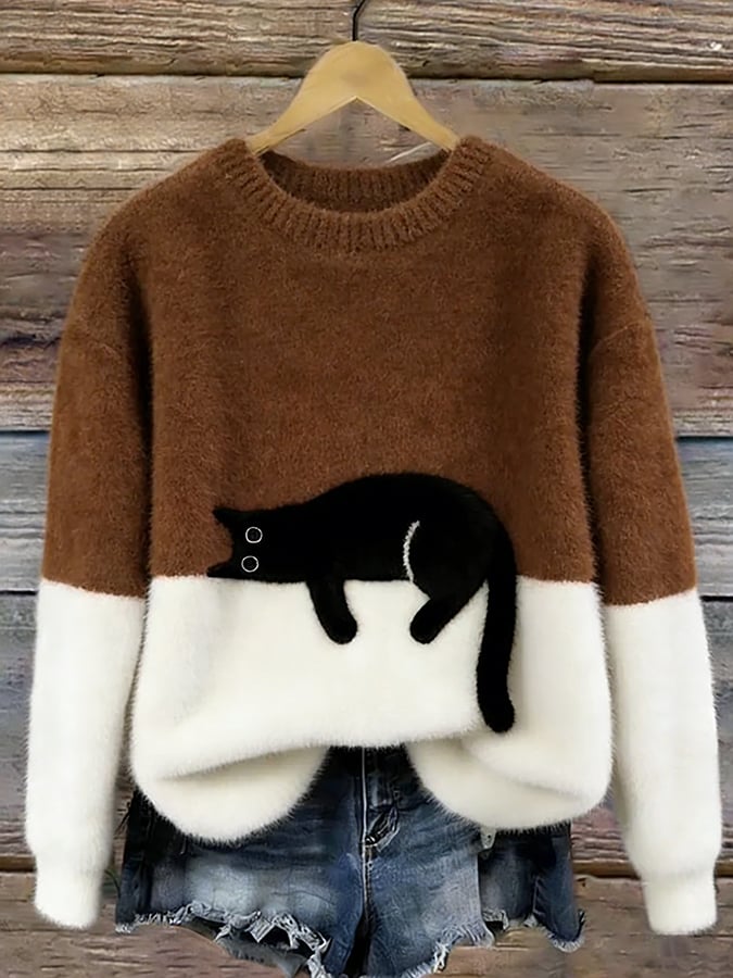Luna | Cat Print Sweatshirt