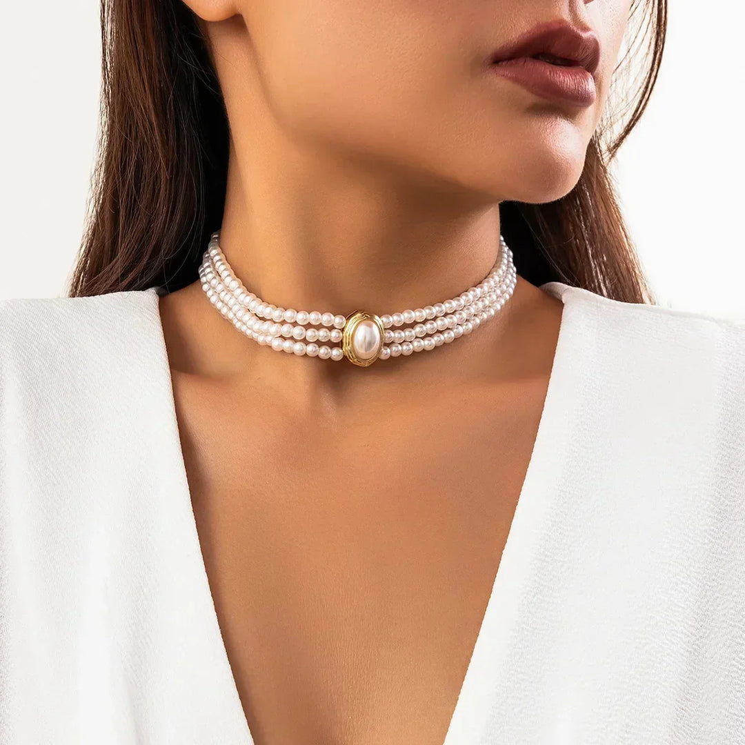 Freya | Turquoise Triple-Strand Choker Necklace