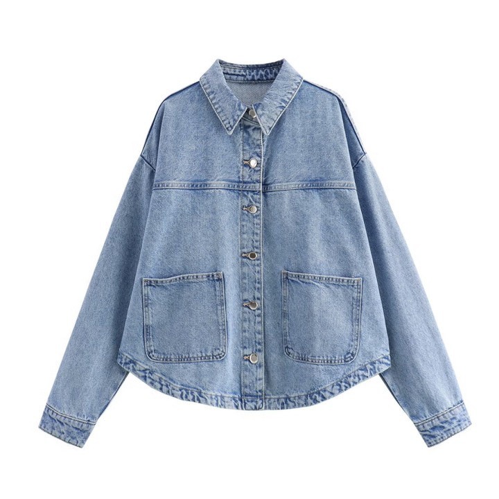 Rebeca Classic Button-Up Denim Shirt Jacket