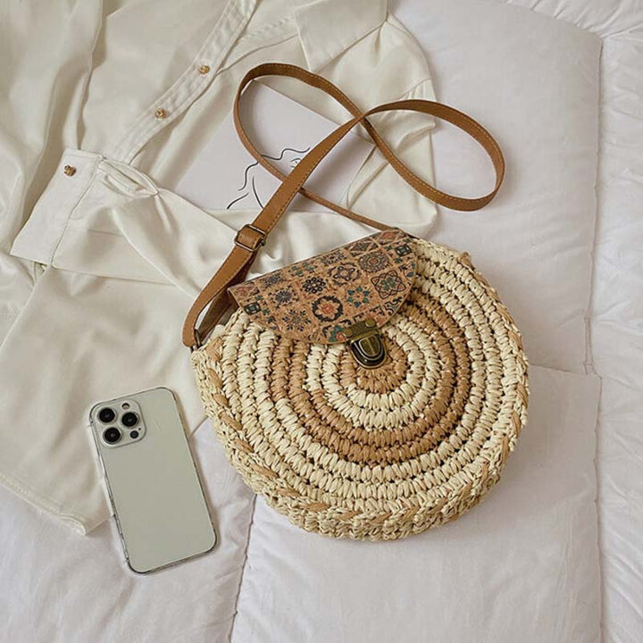 Biscuit | Woven Straw Shoulder Bag