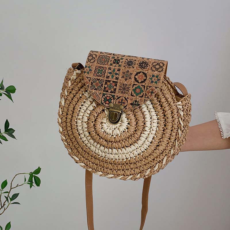Biscuit | Woven Straw Shoulder Bag