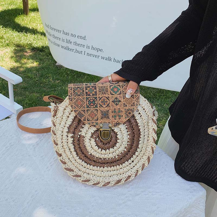 Biscuit | Woven Straw Shoulder Bag