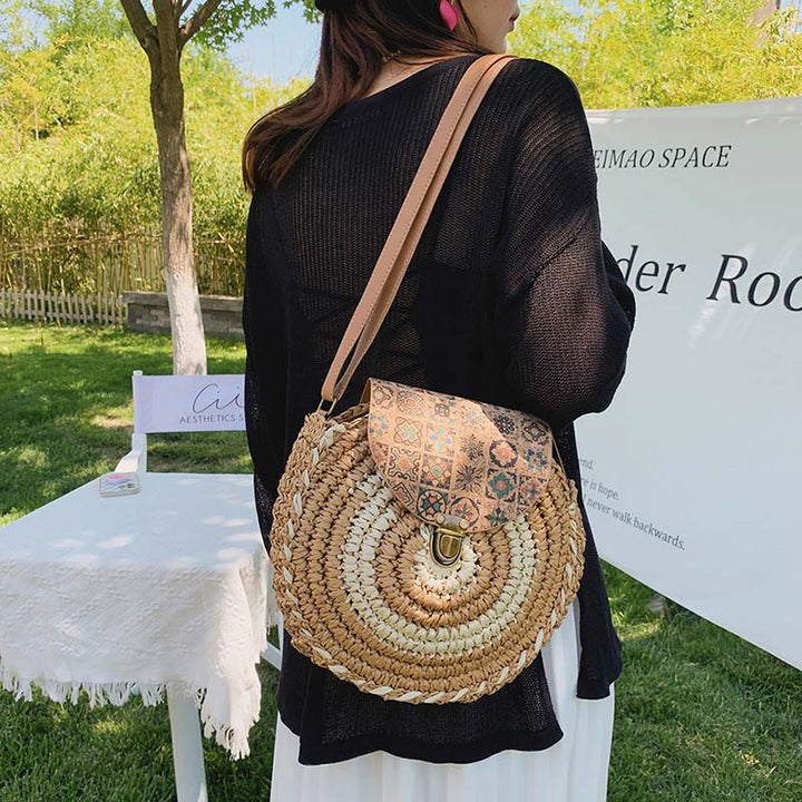 Biscuit | Woven Straw Shoulder Bag