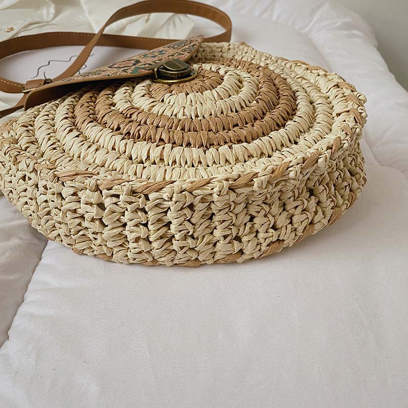 Biscuit | Woven Straw Shoulder Bag