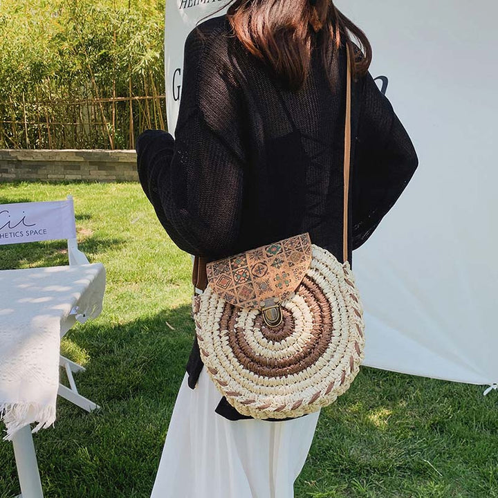 Biscuit | Woven Straw Shoulder Bag