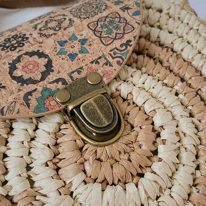 Biscuit | Woven Straw Shoulder Bag
