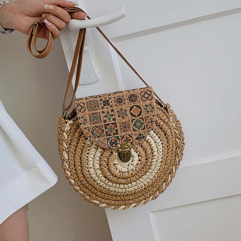 Biscuit | Woven Straw Shoulder Bag