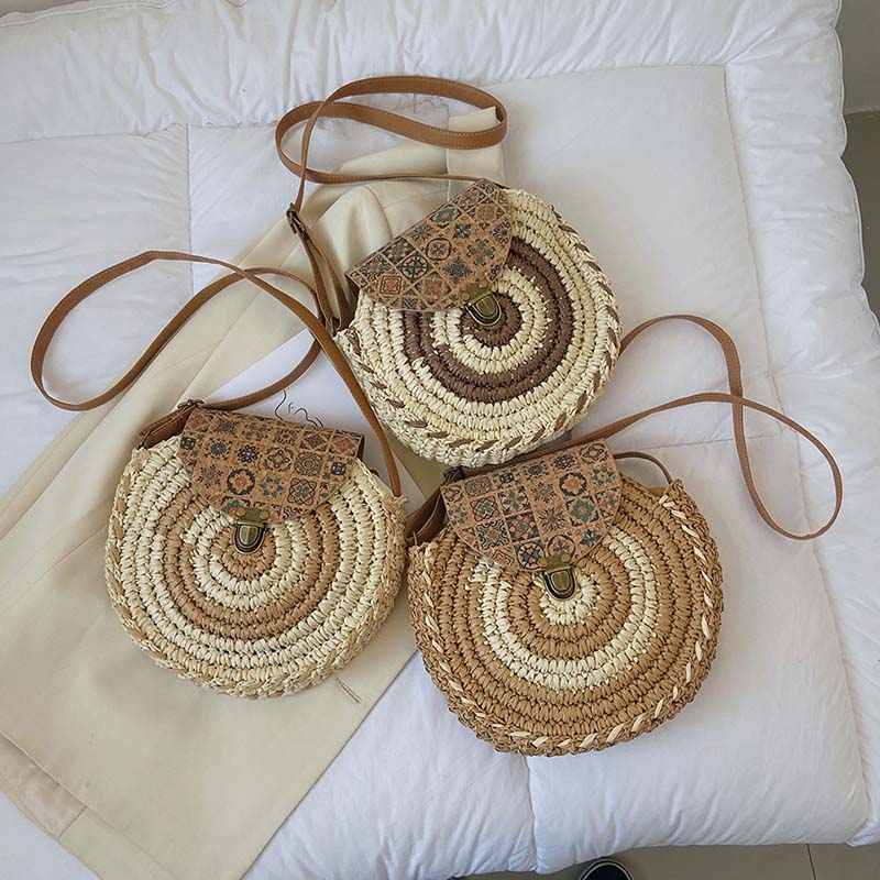 Biscuit | Woven Straw Shoulder Bag