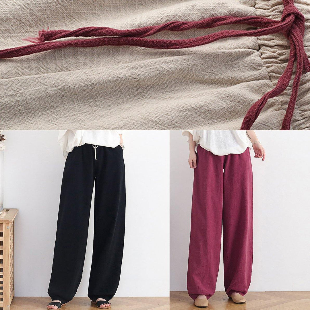 Nude High Waist Linen Carrot Pants
