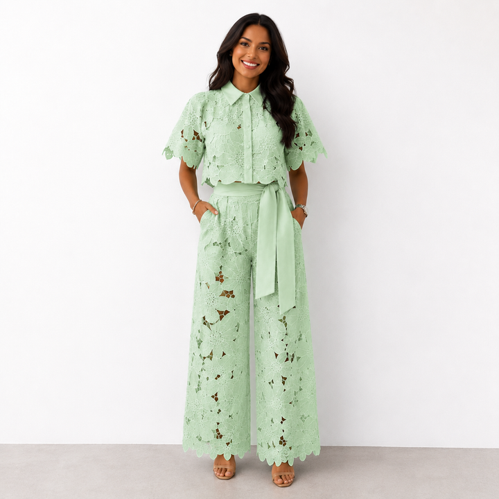 Isabela | Floral Lace Two-Piece Set