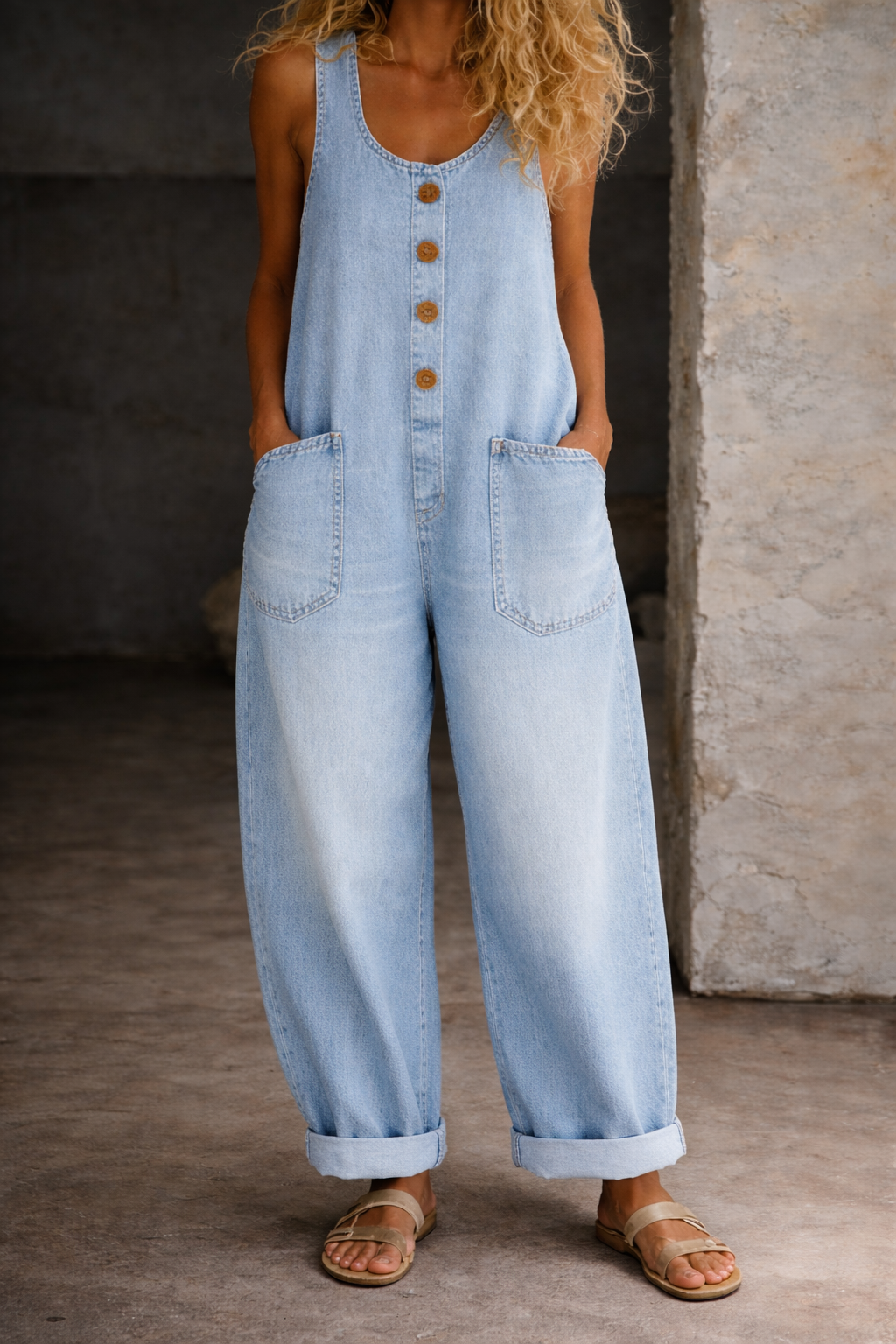 Salome | Vintage Wash Cotton Denim Dress