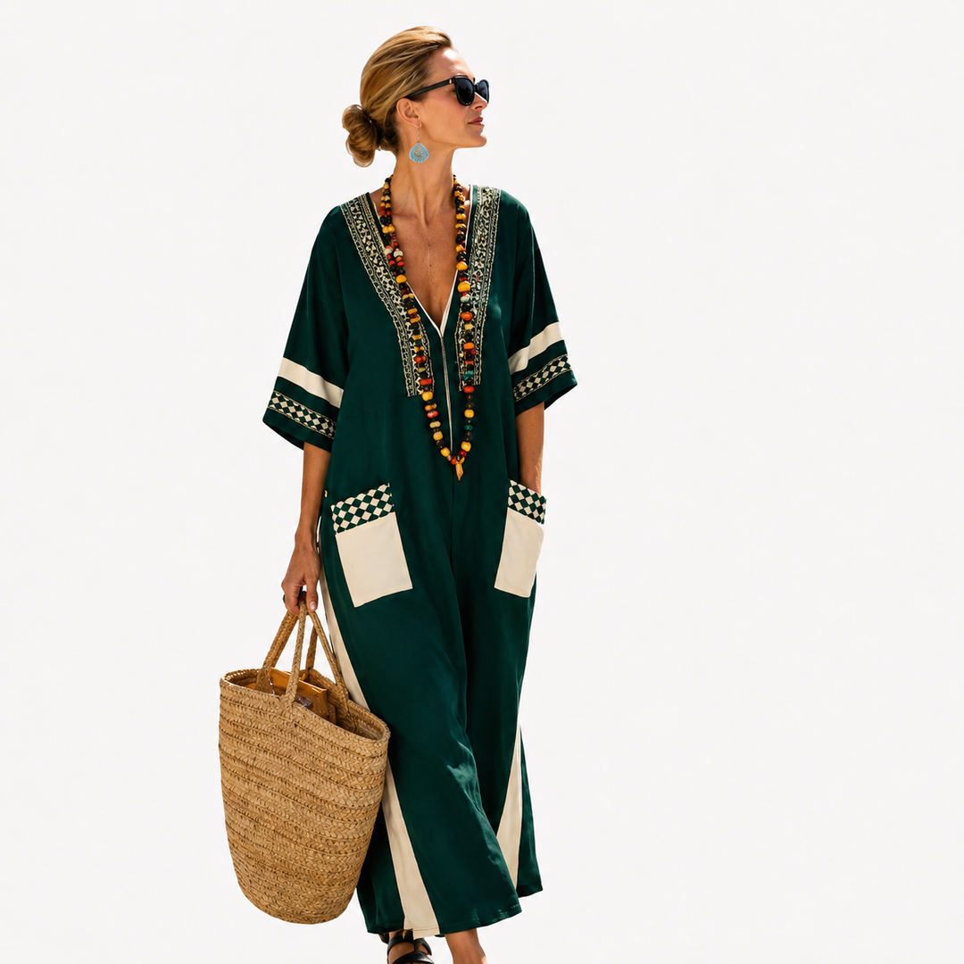 Olive | Moroccan Print Kaftan