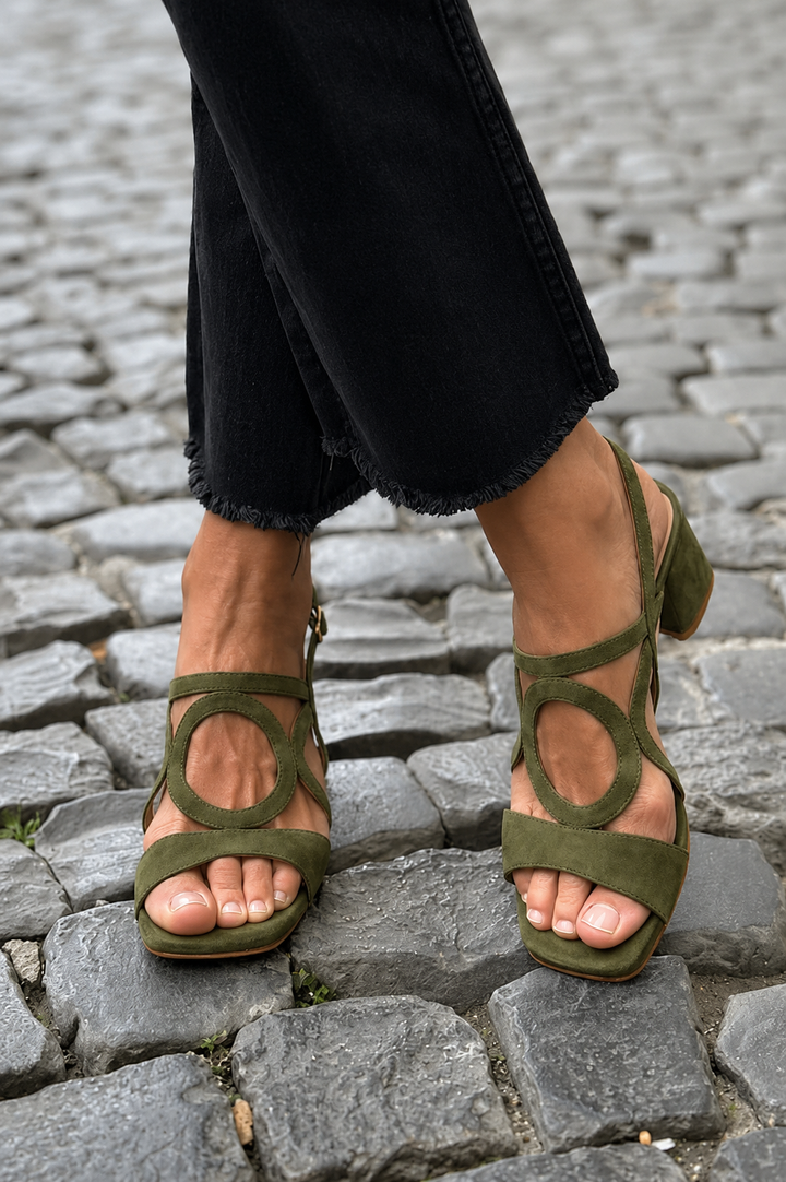 Caliope | Square Toe Heels with Round Cut for Summer