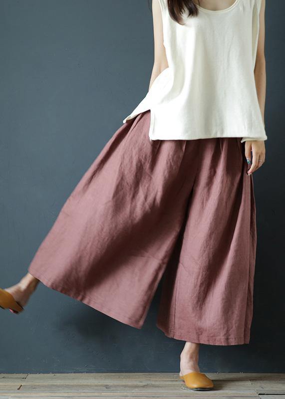 Cotton Linen Wide-Leg Pants