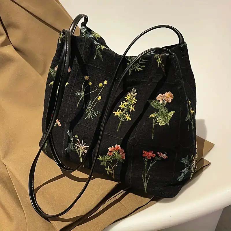 Iris | Vintage Flower Embroidery Bag