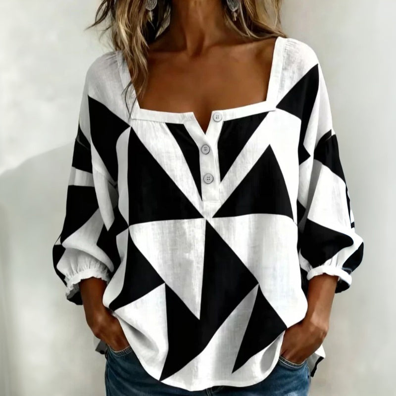 Ivy | Geometric Casual Blouse