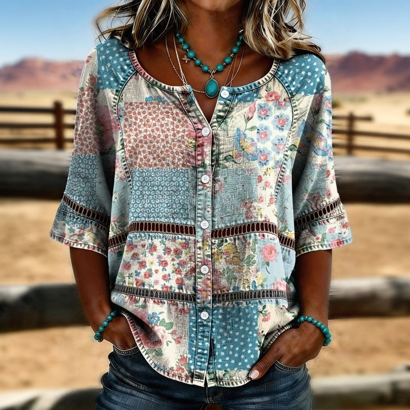Willow | Vintage Floral Print Blouse