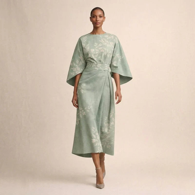 Clementine | Floral Midi with Sculpted Waist