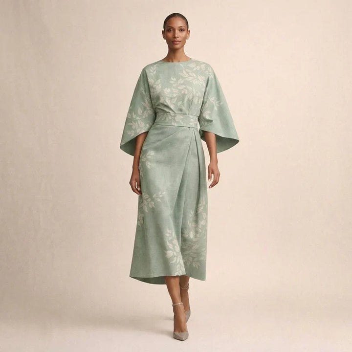 Clementine | Floral Midi with Sculpted Waist