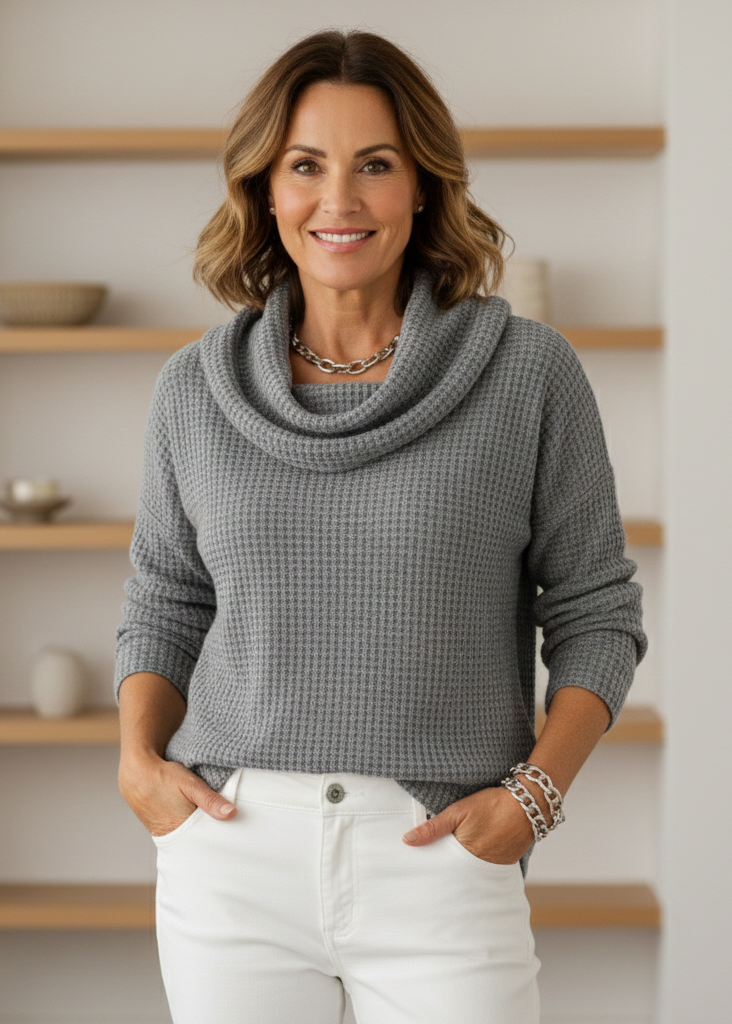 Amber | Waterfall-Neck Jumper