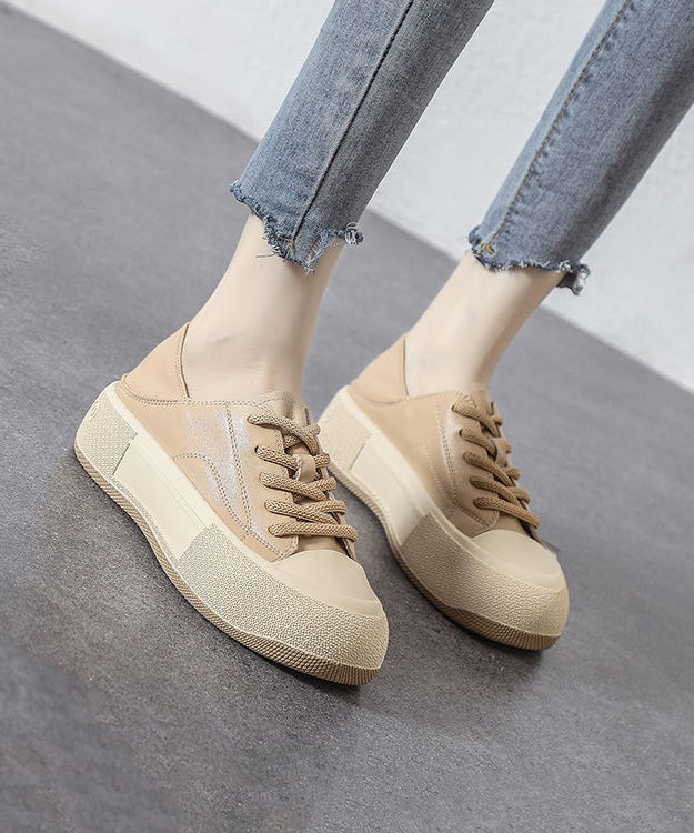 Green Cross Strap Platform Flat Shoes