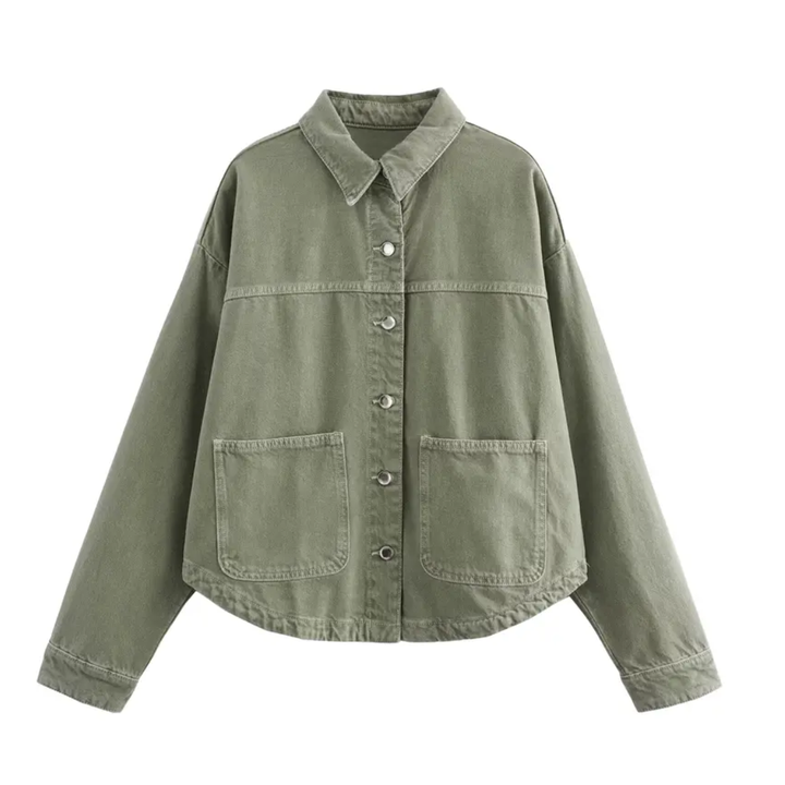 Rebeca Classic Button-Up Denim Shirt Jacket
