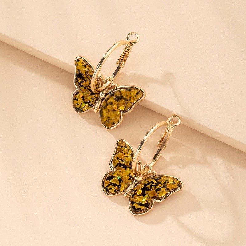 Flutter | Butterfly Gold Hoop Earrings