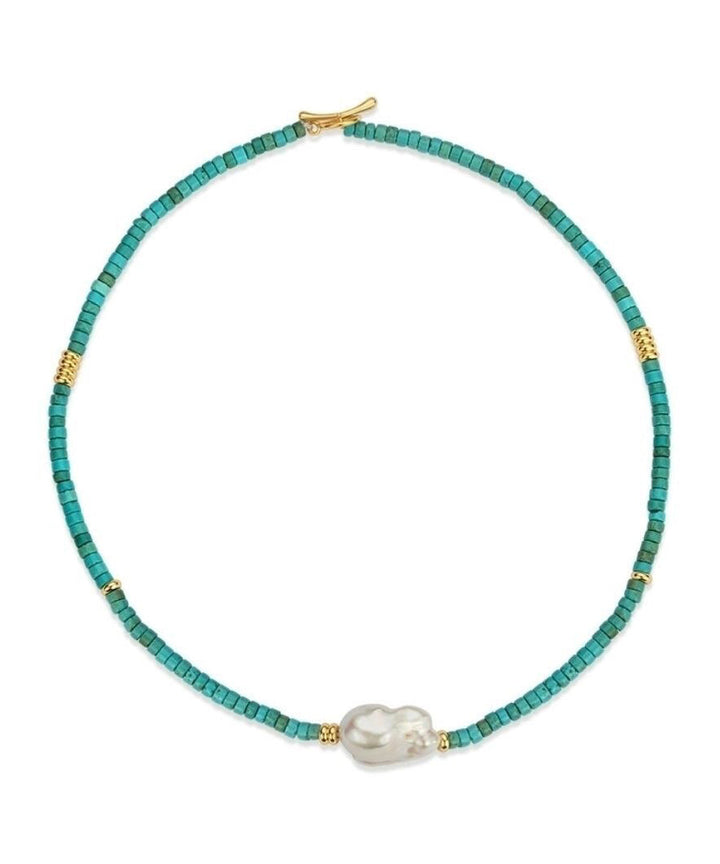 Natural Pearl Turquoise Necklace