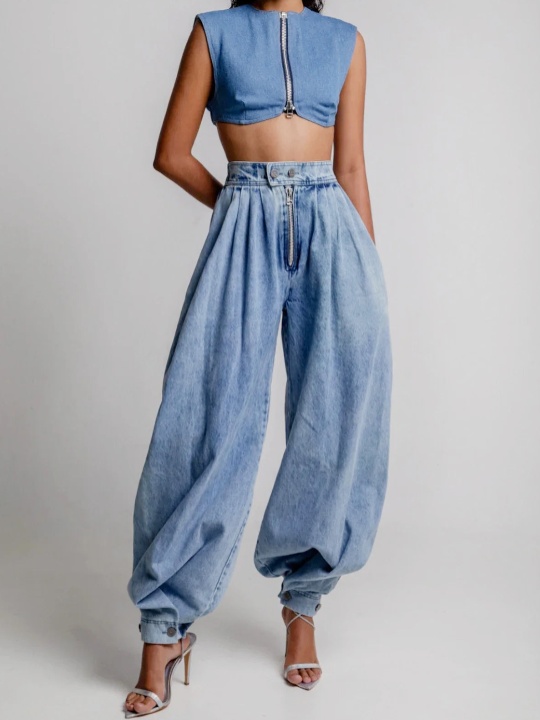 Una High Waist Balloon Jeans
