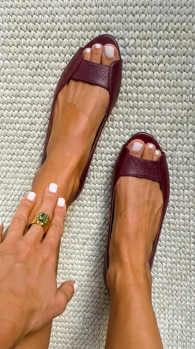 Balbina | Textured Metallic Ballet Flats for Summer